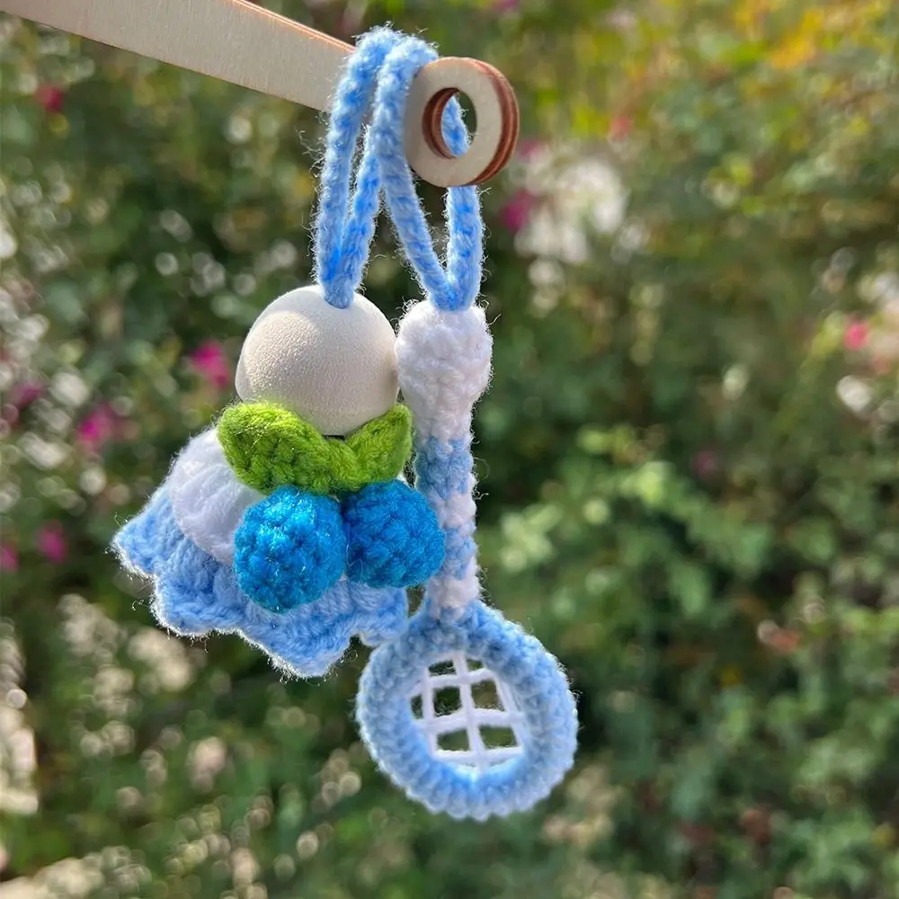 Wool Making Crocheted Badminton Pendant Material Package With Instructions Badminton Keychain Handmade Bag Hanging