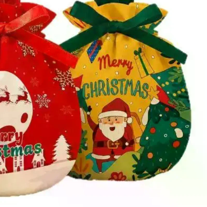 Christmas Goodie Bags Drawstring Holiday Party Favor Pouch For Candy Snack Stocking Stuffers Xmas Gift Sacks