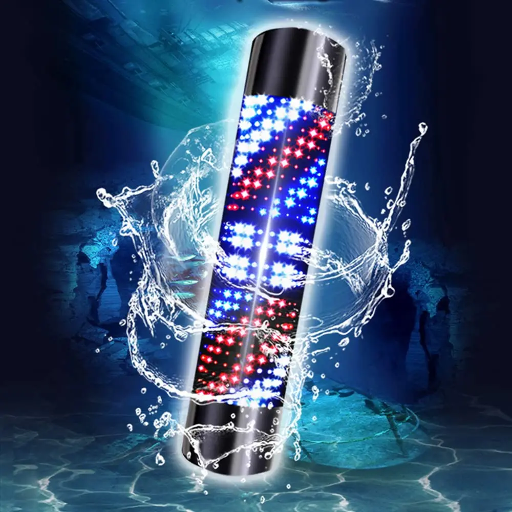 디니시스지 이발소 LED 폴 라이트, 헤어 살롱 야외 레트로 이발소 폴 조명 회전 줄무늬 벽걸이 램프 방수