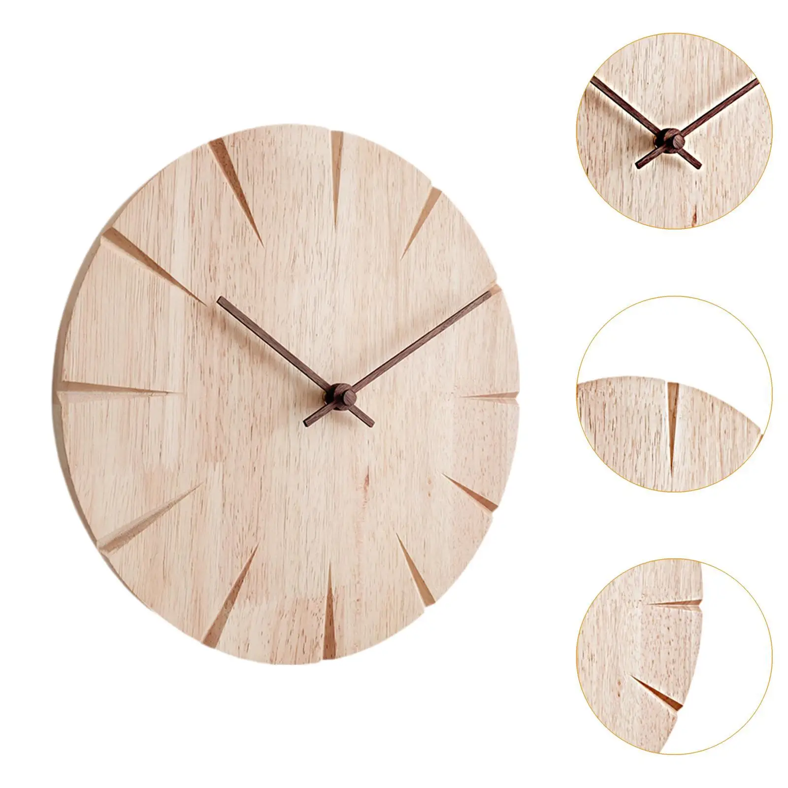 Orologio da parete in legno massello, regalo ideale senza ticchettio per la cucina del ristorante del bar