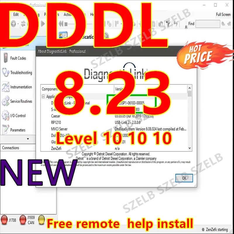 2026 Detroit Diesel Diagnostic Link DDDL 8.23 Diagnostic Software Level 10 10 10+ GRAYED Parameters Support + Free Install Help
