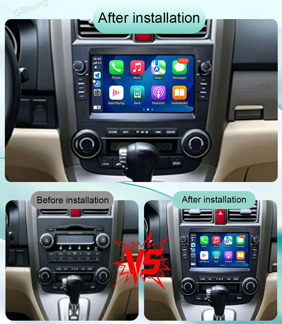 For Honda CRV 2007‑2011 Multimedia Player 8