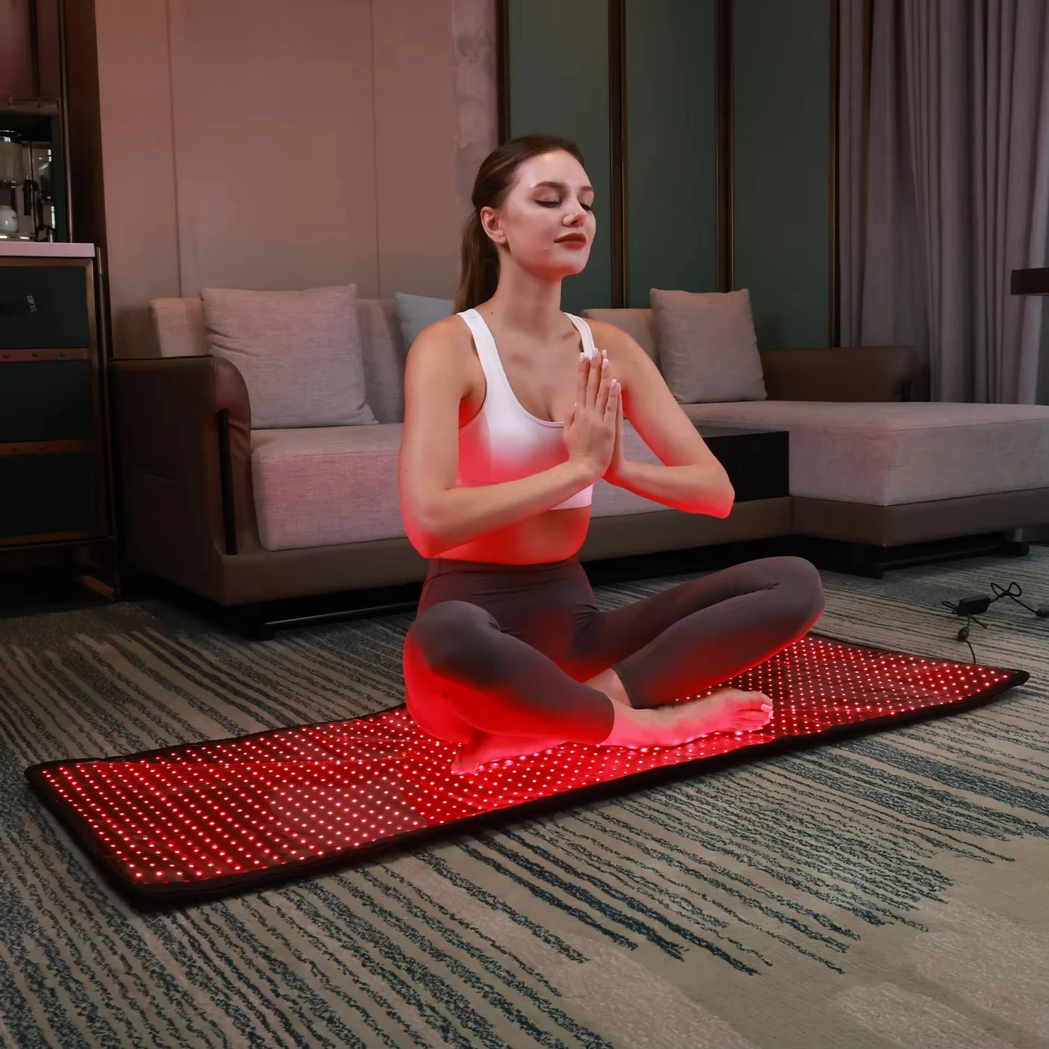 

2025Новый терапевтический коврик для продавца 4 в 1 светодиода TLB1000630 660 830 850 нм, облегчение боли, массаж тела, красота, спа, коврик для всего тела