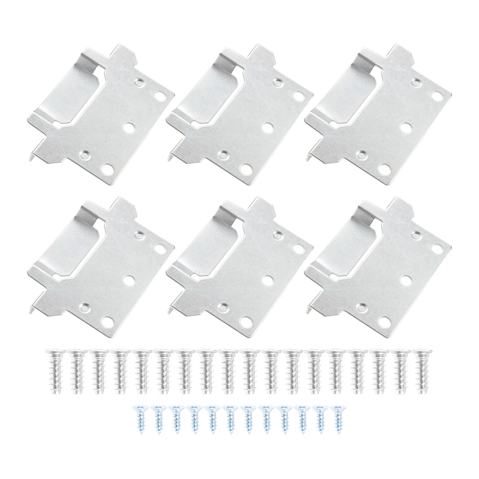 6pcs 116791 Mounting Plates Furniture Bed Frame Bracket with Screws for Dining Tables, Wardrobes, RV Frames Monunting Brackets