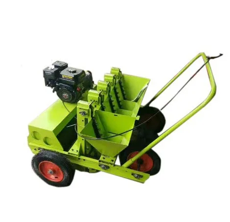 Five rows gasoline push tractor type garlic seed planter seeder sower cultivation drill machine