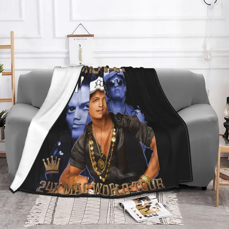 Bruno Mars 24K Magic Concert Tour Blanket Fluffy Fashion Ultra-Soft Skin Friendly Camping Blanket