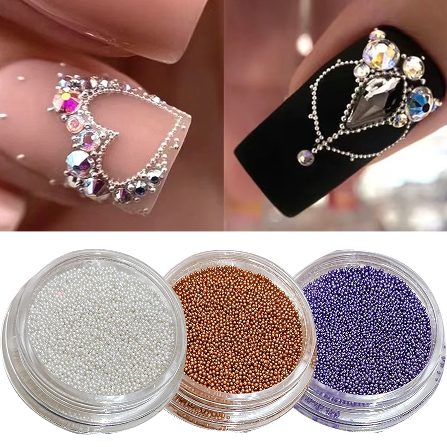 1 pz Nail Caviar Micro Mini Caviar Beads Gel Polish 3D Nail Art Jewelry Tip Nails Design decorazioni per Manicure