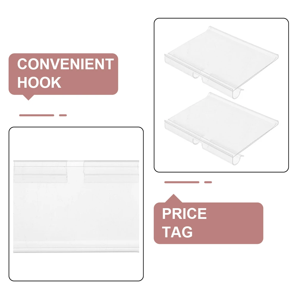 20 Buah Tempat Label Harga PVC Stabil, Penyangga Label Harga, Tempat Label Rak untuk Penggunaan di Supermarket, Toko, dan Ritel