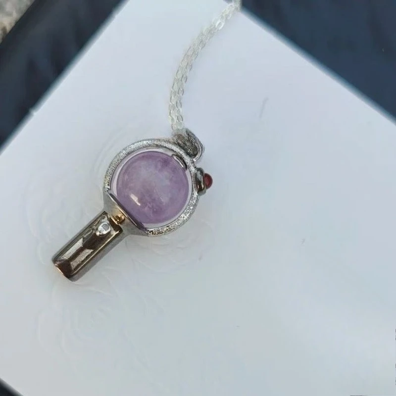 Vintage Exquisite Purple Glass Bead Pendant Necklace Simple Daily Wedding Outfit Charming and Elegant Accessories Birthday Gift
