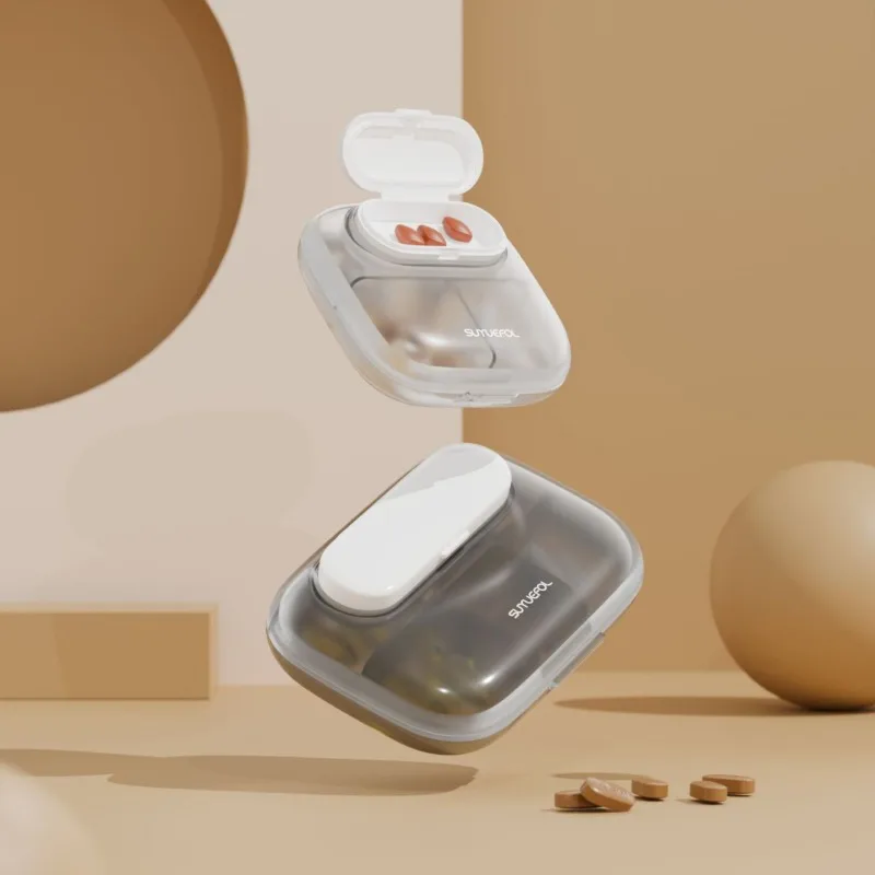 Pill Case Custom Logo Supported Portable Mini Box for Daily Three Meals Pills Tablets Supplements Storage