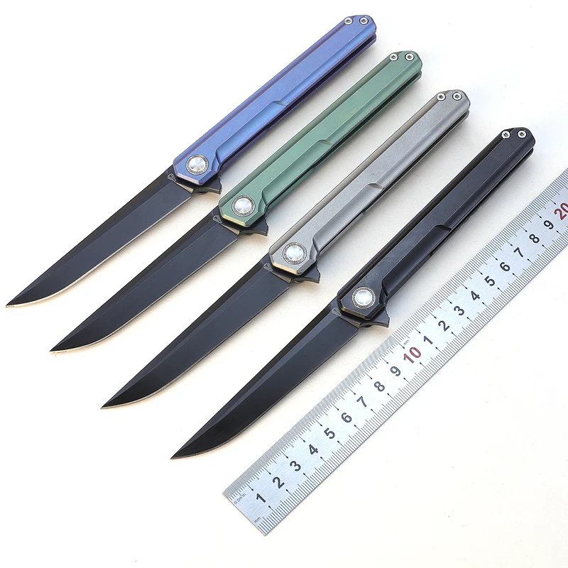 

NOC Folding Knife High Hardness 58HRC D2 Blade Handle Titanium Alloy Outdoor Camping Multifunctional Kitchen Fruit Knives EDC