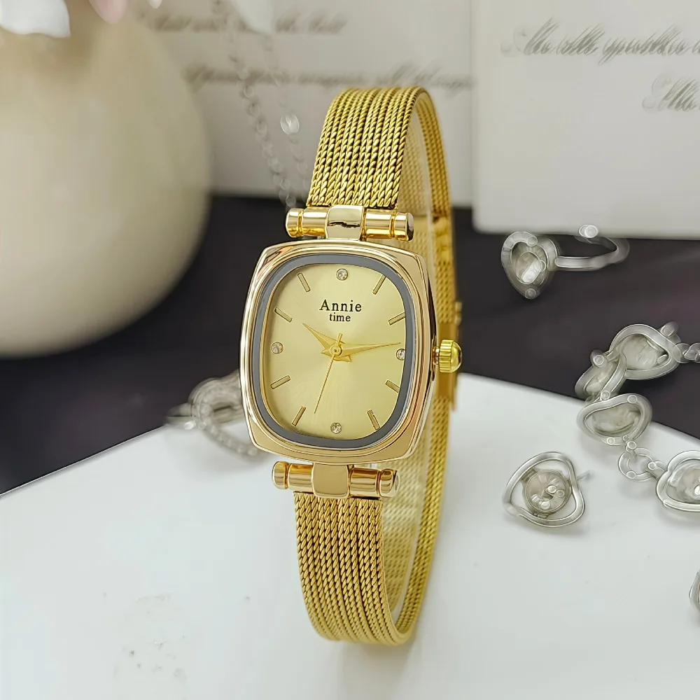 

Женские часы Luxur с сетчатым ремешком, студенческие модные часы в античном стиле, квадратные, простые кварцевые часы, подарок, Relojes Para Mujer