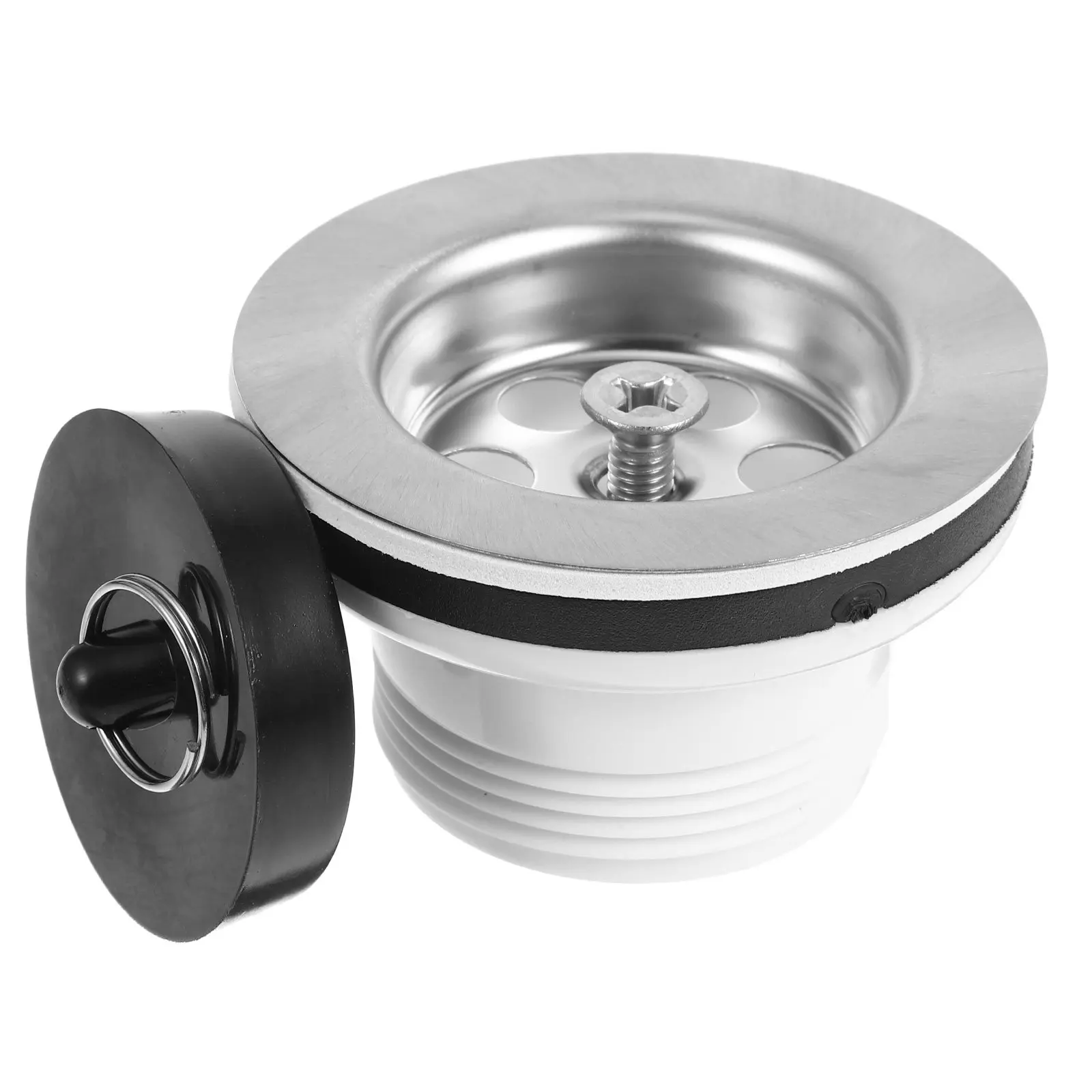 Utility Sink Drain Kit Sink Strainer Plug Laundry Tub Sealed Drain System Prevents Clogs Bathroom Laundry Tub Strainer