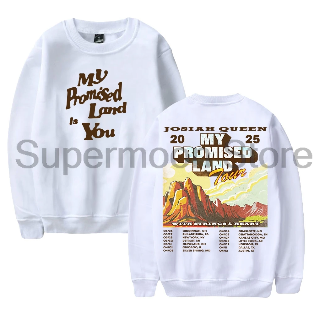 Josiah Queen My Promised Land Tour 2025 Merch Crewneck Long Sleeve Streetwear Women Men Sweatshirts Trendy Outfits