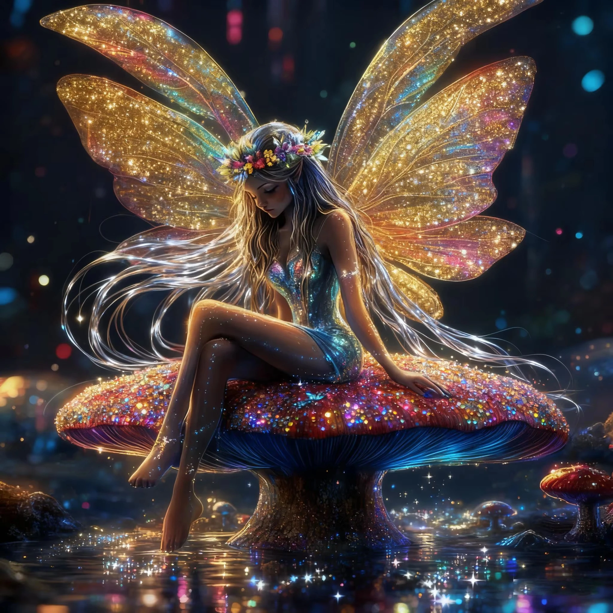 

500PCS/1024 PCS Jigsaw Puzzles Beautiful Butterfly Elf Cartoon Challenging Family Activity Game for Gameroom Bedroom Home Decor
