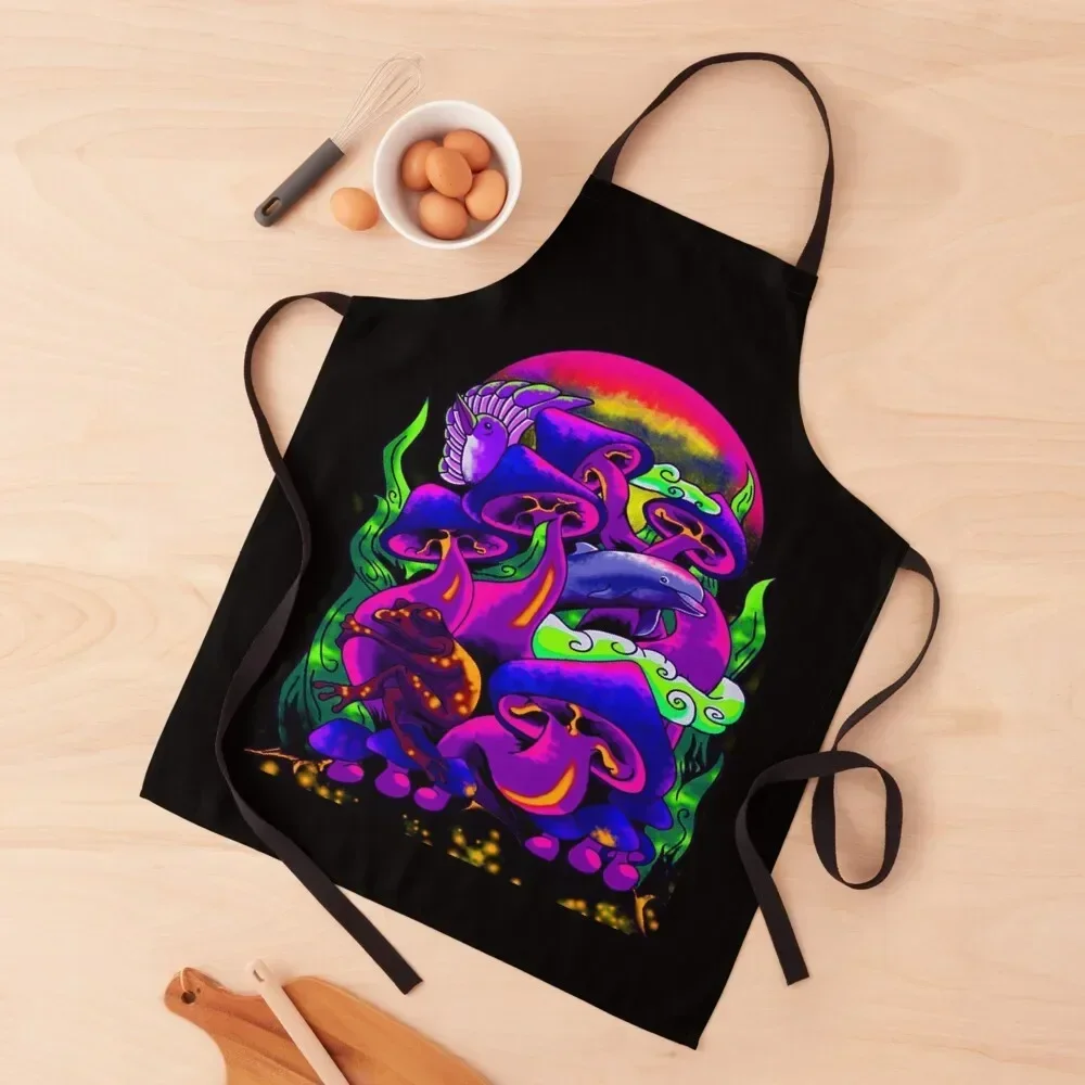 

Psychadelic LSD Magic Mushroom Apron japanese woman Kitchen Chef Home Cleaning Customizable Apron