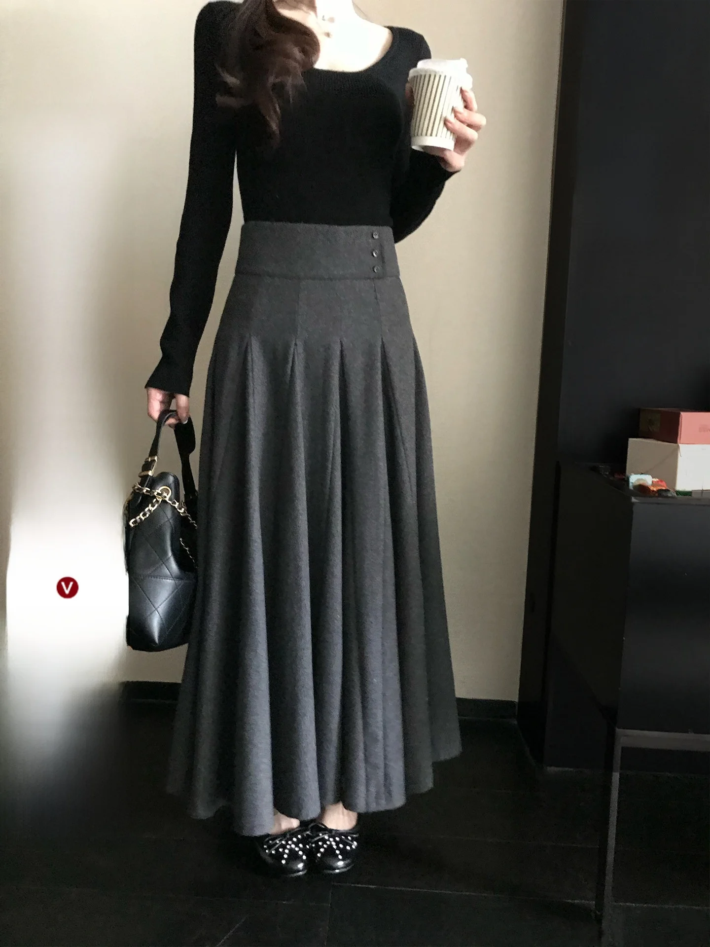 

Ele Skk Store Manchester Ci Letter Woolen Heavyweight 24 Pieces Plaid Woolen f Skirt Long for Ladies Casual Wear