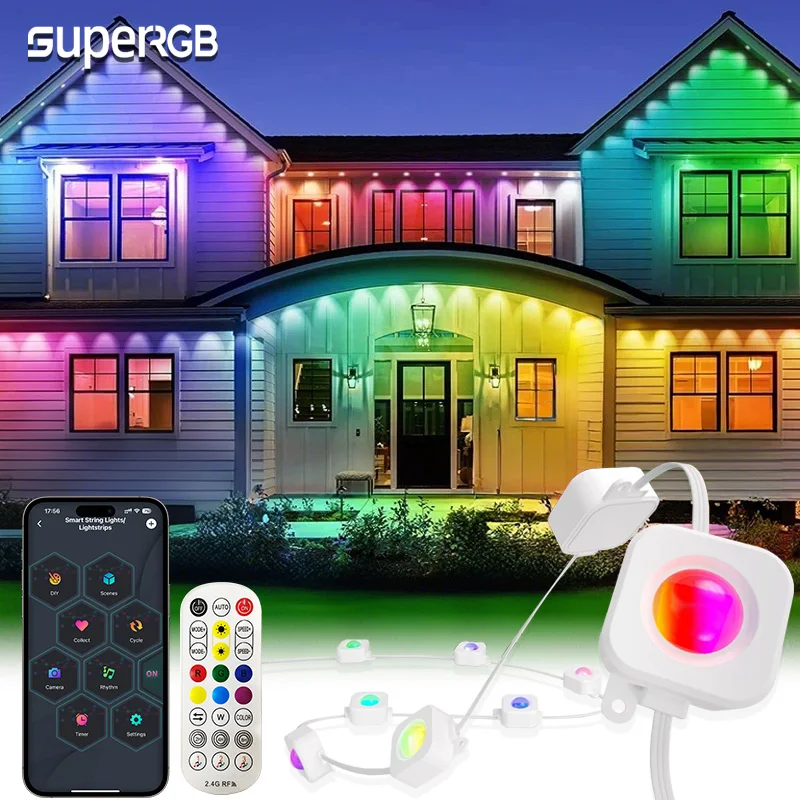 30M Permanent Outdoor Lights For House Eave Lights Smart RGB Waterproof Lights String Holiday DIY Scenes Christmas Party Decor