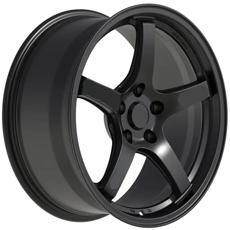 Black five star 5x1143 wheels rims 18x95 ,18 inch 114.3 blank full painting aftermarket wheel rims for subaru wrx 2015