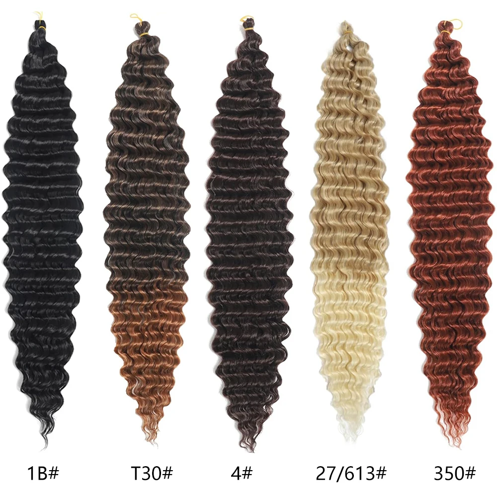 Ocean Wave gehaakt haar 22 inch diepe golf krullend vlechthaar extensions synthetisch krullend gehaakt haar voor zwarte vrouwen