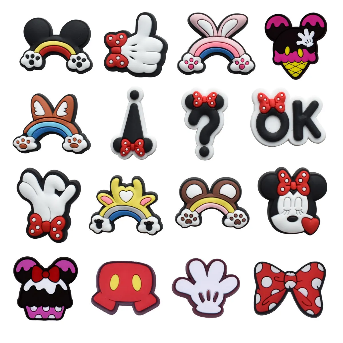 

Disney Mickey Mouse Shoe Charms Accessories Decorations16/96pcs PVC Classic Clog Buckle for Kids Party Xmas Gifts high-quality