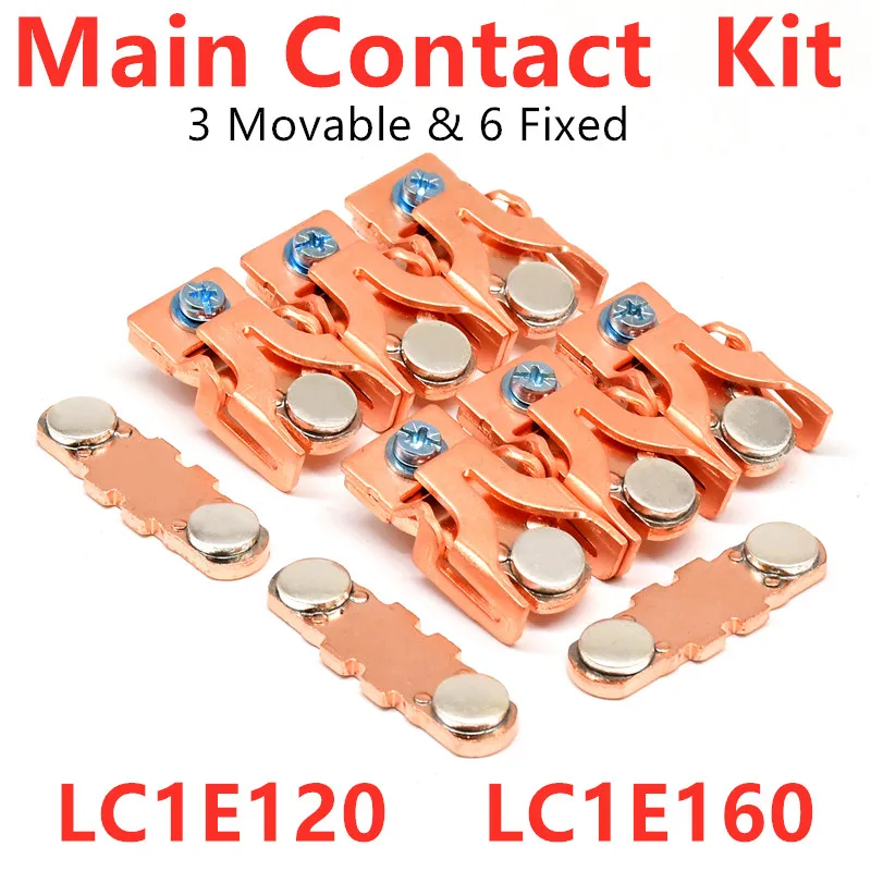 AC Magnetic Contactor Accessories LC1E160 Main Contact Kit LC1E120 Moving and Fixed Contact Point Spare Part Repair Replacement