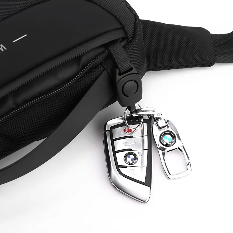 Men's Crossbody Bag Sporty Trendy Nylon - close-up view