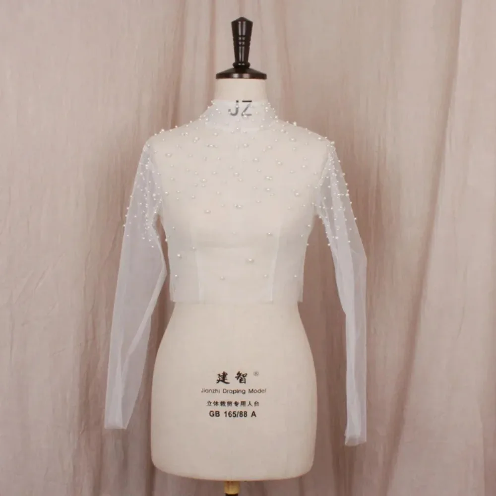 2022-bridal-wedding-illusion-tulle-coat-luxury-pearl-beaded-party-shawl-women-elegant-blouse-romantic-retro-high-neck-bolero