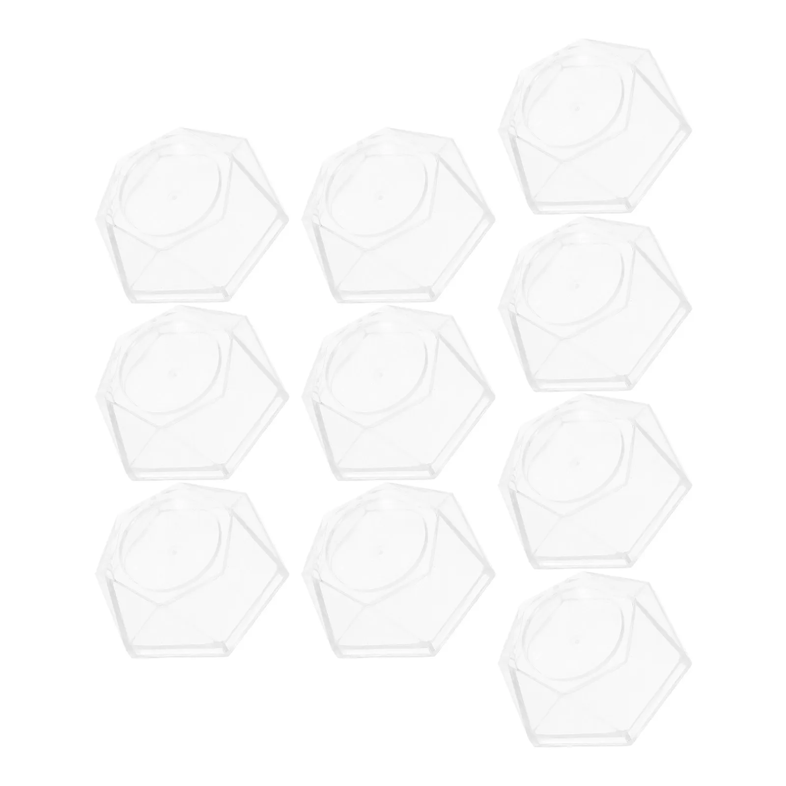 10Pcs Hexagon Acrylic Display Stand for Mineral Specimens Crystal Stone Holder Clear Sphere Stand Rock Collection Exhibition