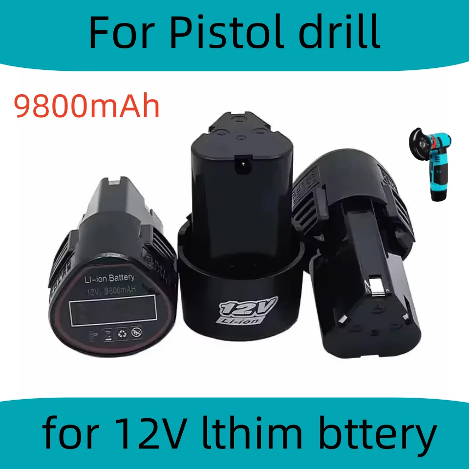 NEW Universal 12V 9800mah Battery Rechargeable Lithium-Ion for Electric Screwdriver Pistol Drill Mini Angle Grinder Tool