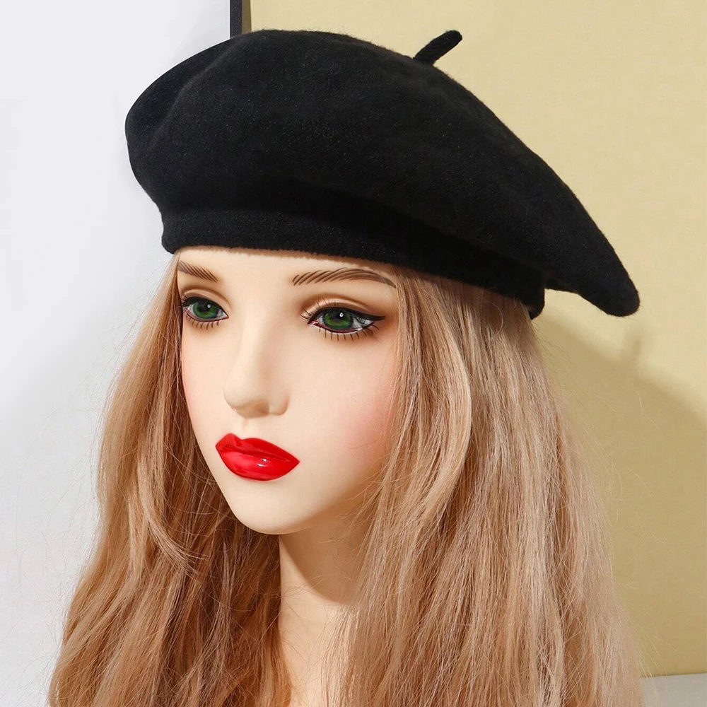 1pc New Autumn And Winter Women's Knitted Warm Hat French Fashion Beret Versatile Temperament Painter Hat Suitable For Daily Use