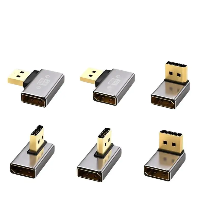 1Pcs DisplayPort Adapter Right Angle 90 Degree Male To Female DP1.4 Connector