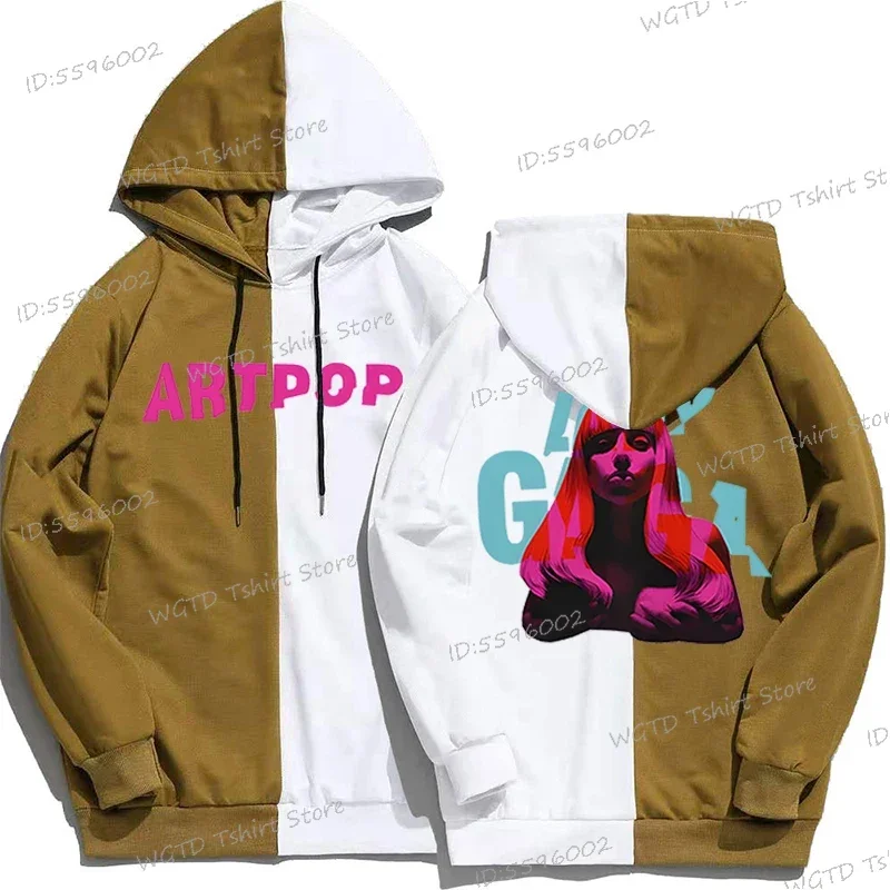 Lady Gaga The Fame Harajuku Classic Hoodies Men Women Zach Bryan Hoodie Tops Music Fans Gift Streetwear Two Tone Pullover Hoodie