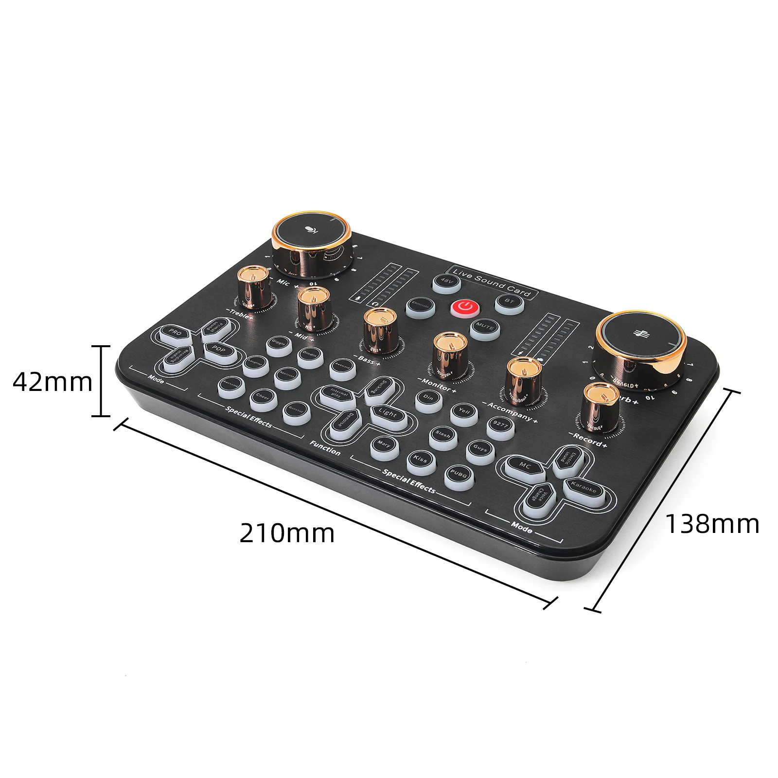 Live Sound Card Audio DJ Mixer Effects and Voice Changer for Streaming Home Broadcast Singing High Quality Sound Card DJ Effects