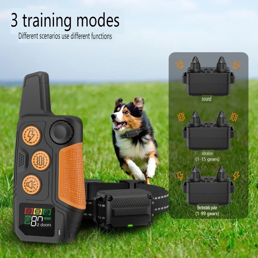 New Pet Bark Stop Collar, 600M Electric Dog Training Collar with Remote, Waterproof Shock Vibration Sound Training Dog Collar