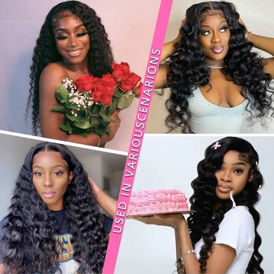 Human Hair 13x6 HD Deep Wave Lace Frontal Wigs 13x4 Water Curly 5x5 Glueless Lace Front Wig 30 40 Inch image 5
