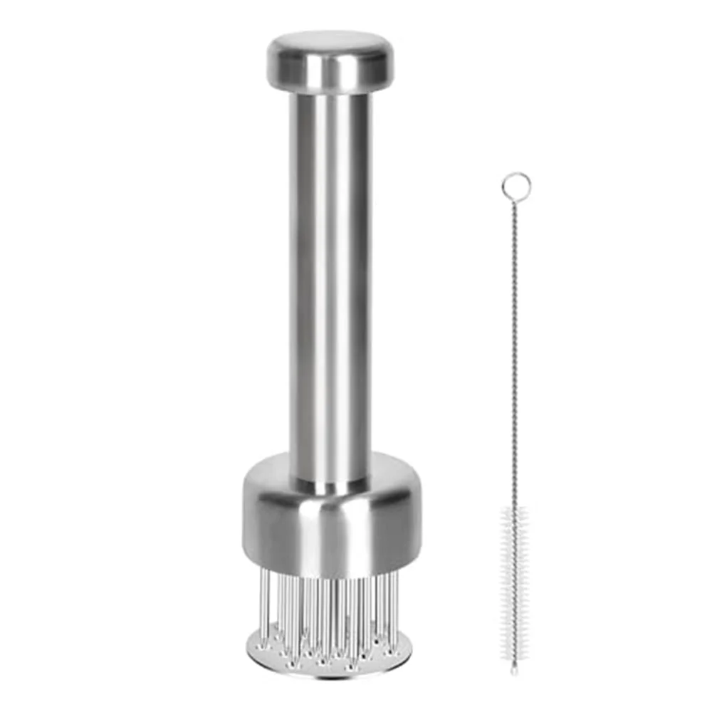 Herramienta ablandadora de carne de acero inoxidable con 21 agujas afiladas: mazo ablandador de carne para pollo y ternera, mazo de carne duradero