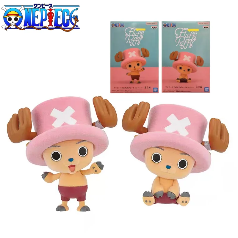 Bandai Banpresto Original One Piece Flocking Fluffy Puffy Tony Tony Chopper Anime Figures Model Toys Birthday Christmas Gifts