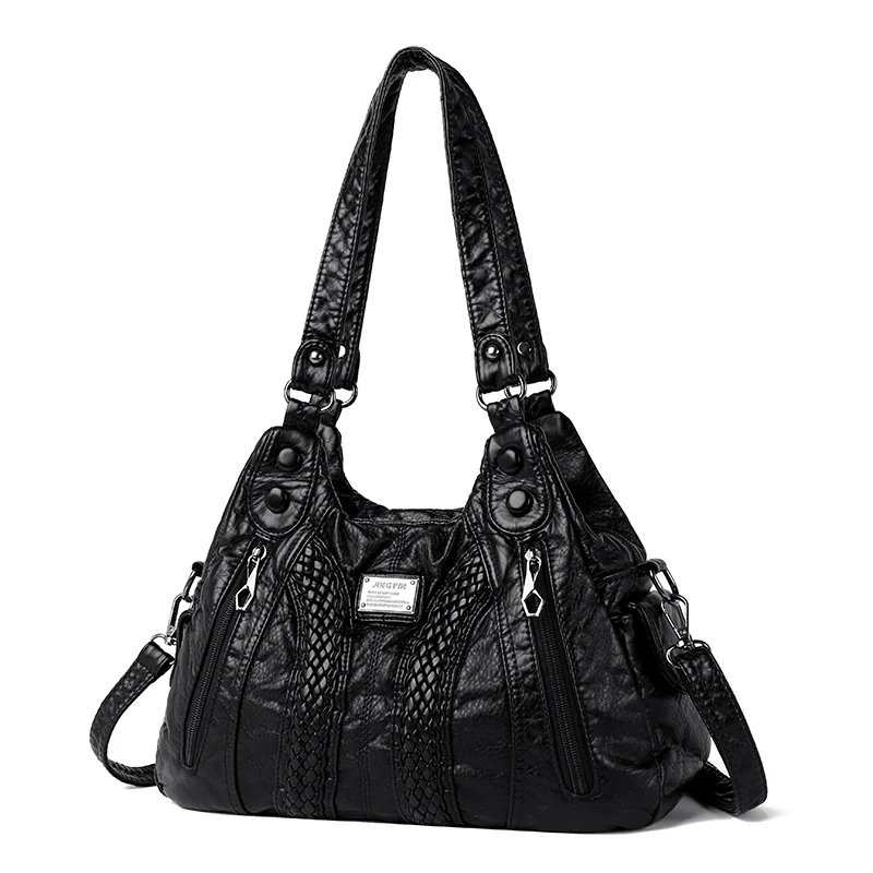 Casual Interior Compartment Top-Handle Bags Soft 2024 High Quality Bags for Women Sewing Thread Zipper Pu Women's Handbags