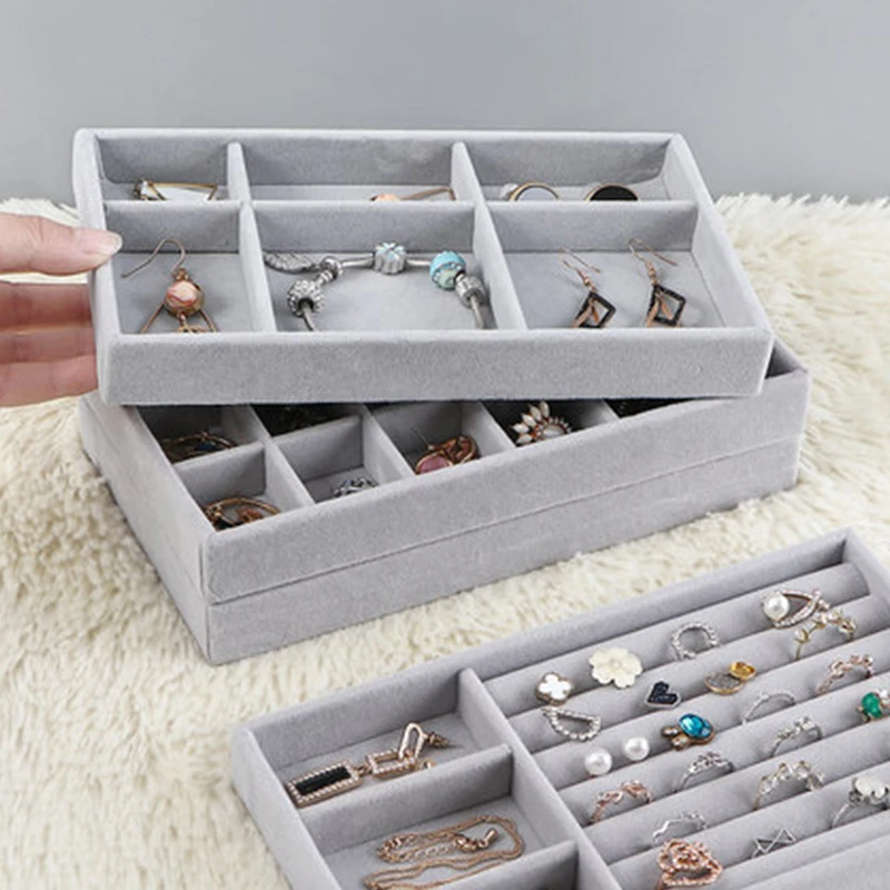 Portable Jewelry Ring Jewelry Display Box Tray Holder Earrings, Jewelry Storage, Velvet Surface, Jewelry Display, Storage Box