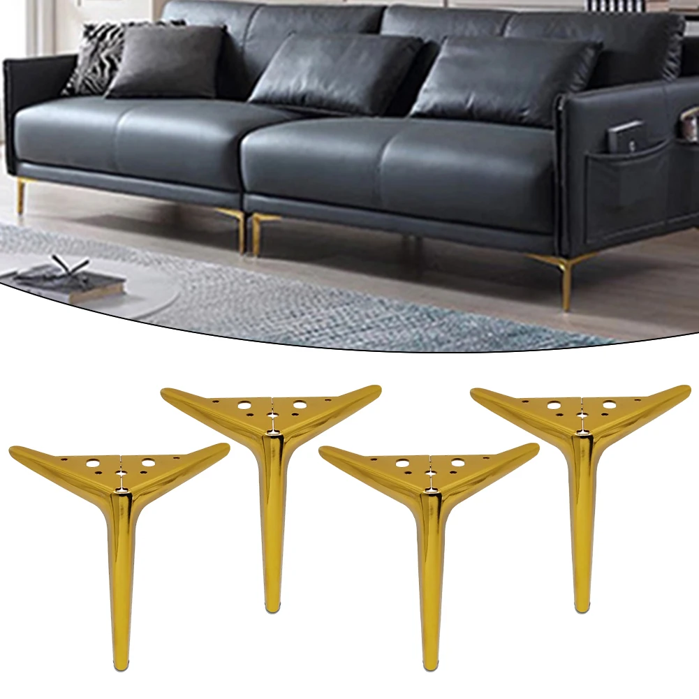 

4pcs Furniture Legs For Sofa Support Foot Hardware Metal Gold For Table Bed Chair Desk Dresser Cabinet Furniture Hardware