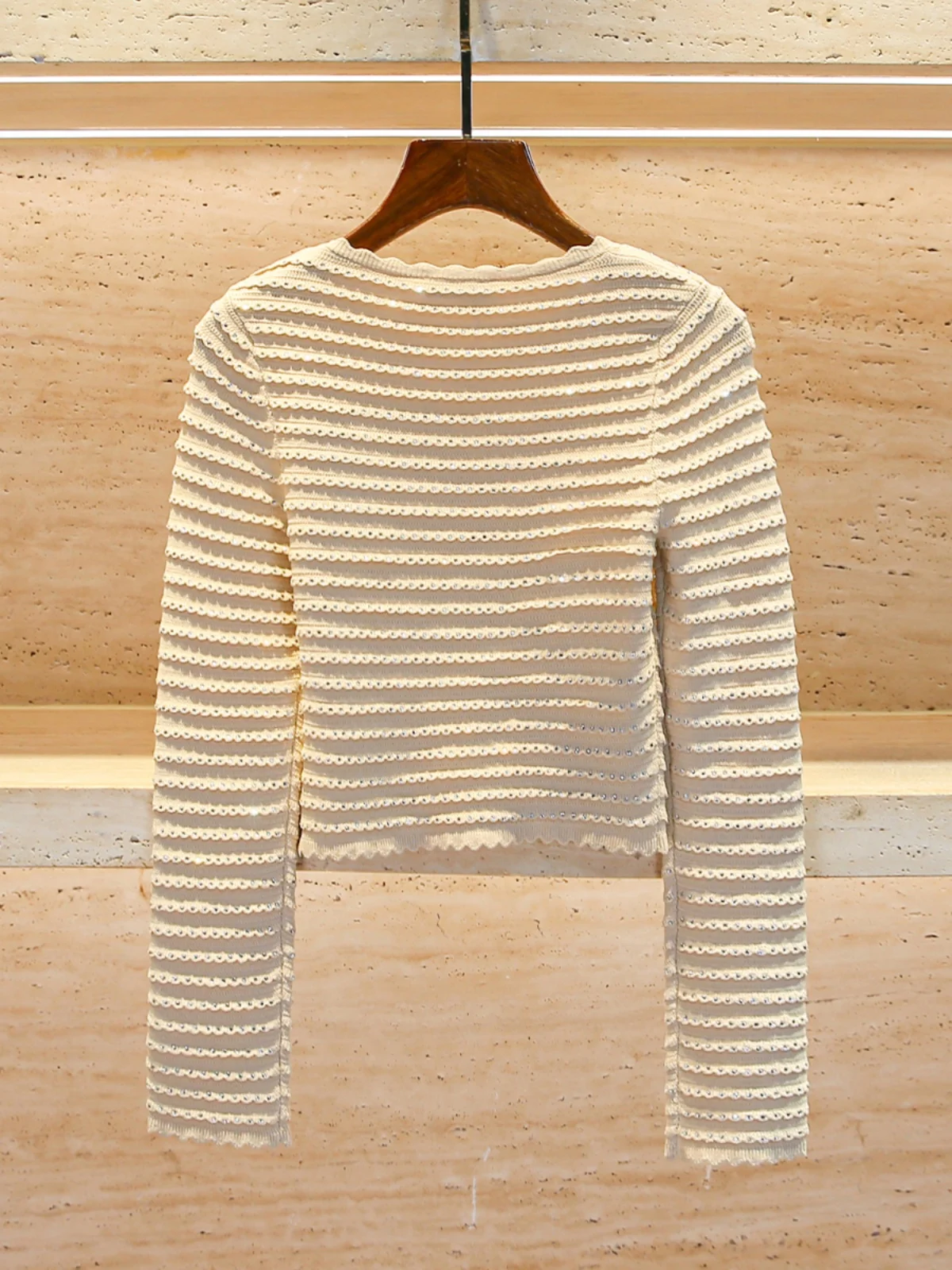 Cappotto cardigan lavorato a maglia di lusso con strass pesanti ort Sle Pendolari Faion per giovani donne Primavera Nuovo arrivo S Home South Oil