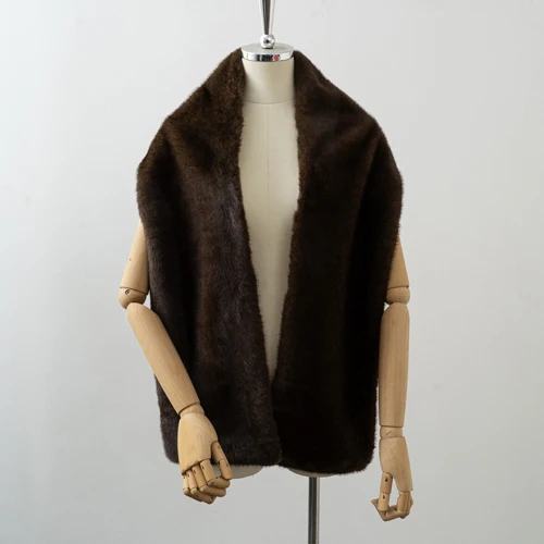 Szal damski ze sztucznego futra, szalik z imitacji futra norek