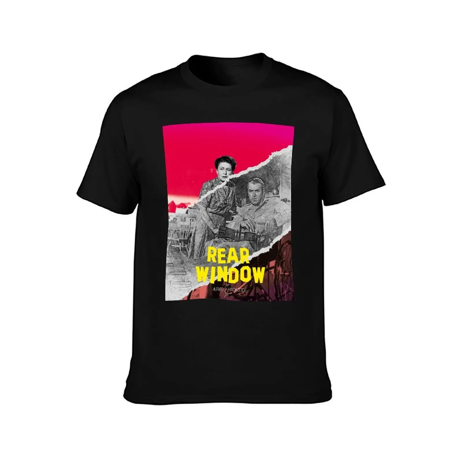 Alfred Hitchcock Rear window with James Stewart officially licensed fanart T-Shirt Basic Comfort Fit for Men T-Shirt