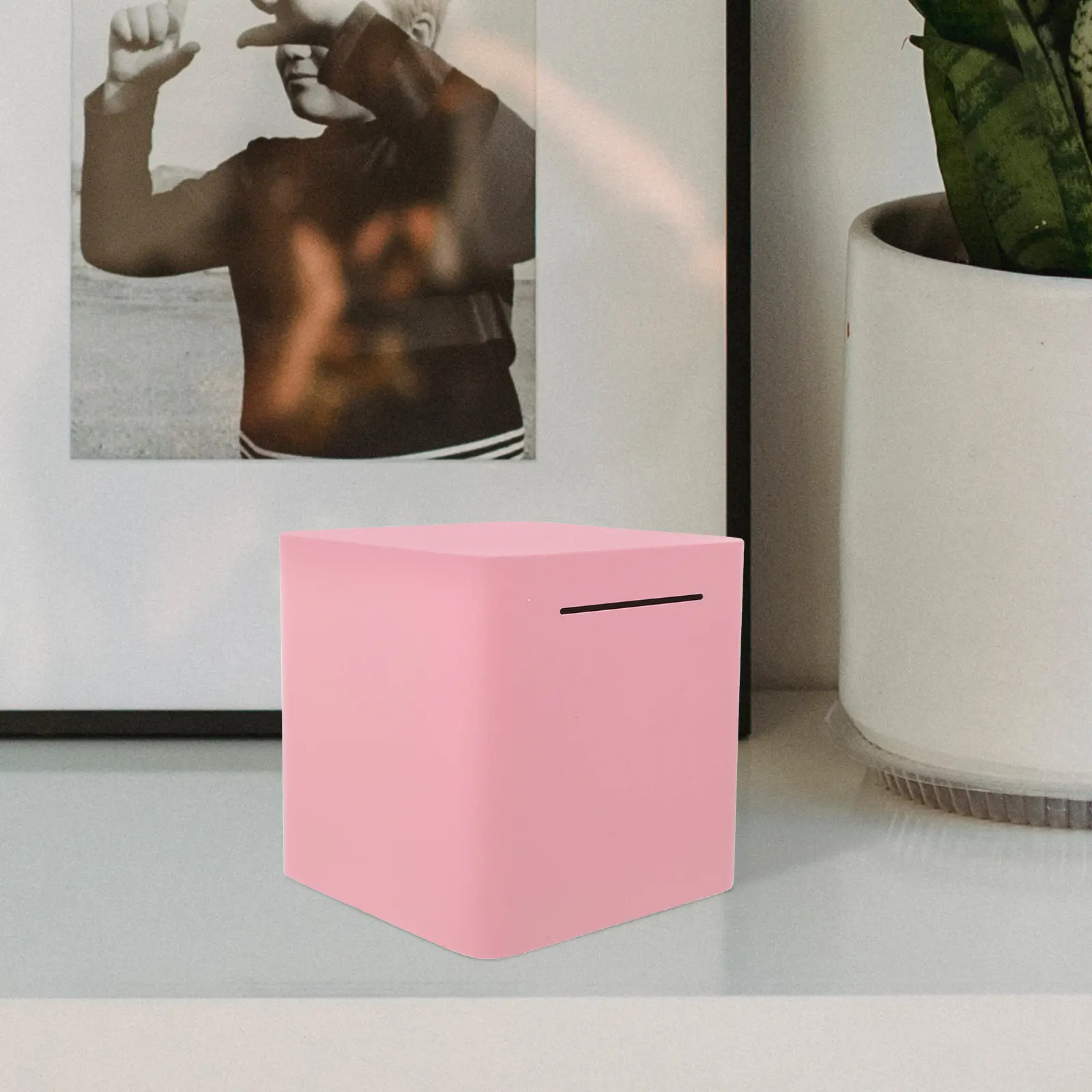 Sturdy Iron Money Bank for Adults Kids Unopenable Secure Savings Box Modern Stylish Desktop Coin Container Large Capacity