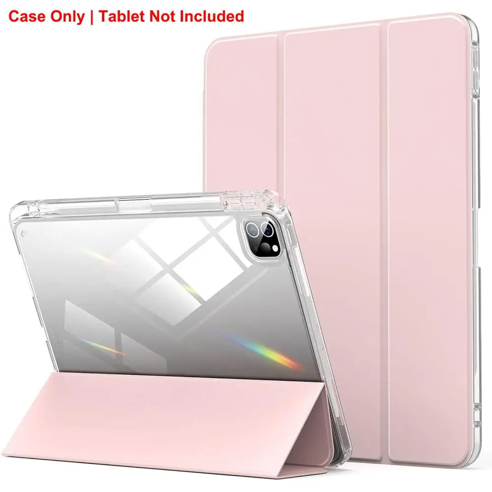 Transparante Crystal Tablet Case met penhouder voor iPad Pro 11 inch 2018 2020 2021 2022 PU Lederen Flip Magnetische Stand Case