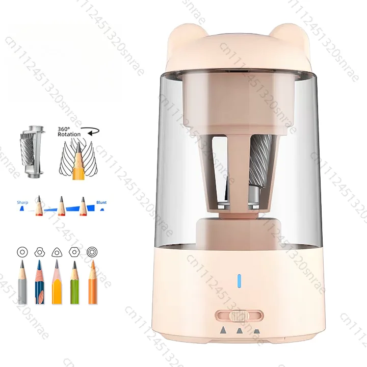 For 6.5mm-8mm Wooden Pencils in School Offices Electric Pencil Sharpener Student Portable Quick Sharpener Suitable
