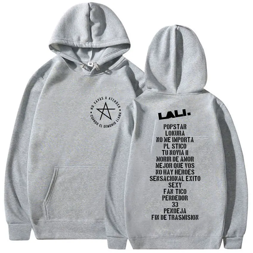 المغني 2025 Lali Esposito جولة ألبوم جديد ميرش هودي الرجال النساء الرجعية المتضخم البلوز موسيقى البوب طويلة الأكمام هودي الشارع الشهير