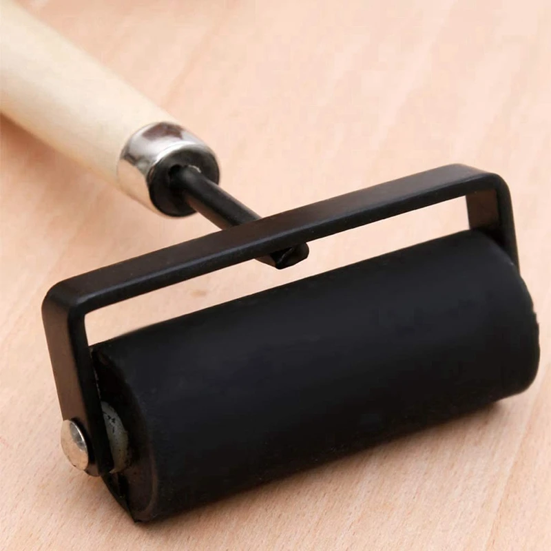 1.5 Inch And 3 Inch Hard Rubber Roller Heavy Steel Frame Craft Tools 2 Pieces