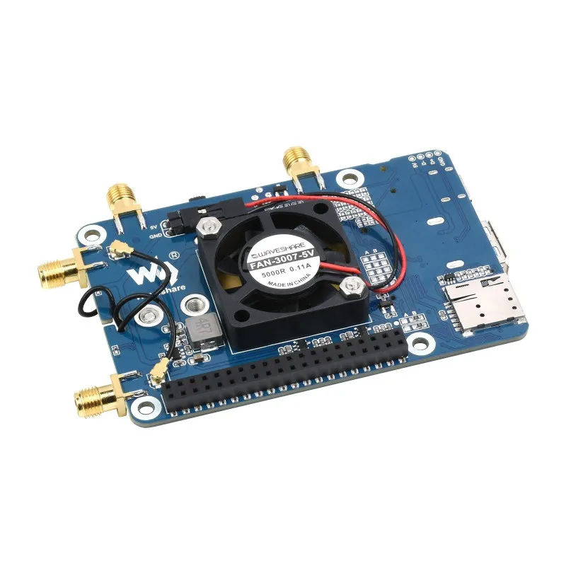 Waveshare SIM8262E-M2 5G HAT (mit Gehäuse) für Raspberry Pi, Quad-Antennen 5G NSA, Multi-Band, 5G/4G/3G kompatibel, mit Gehäuse (optional